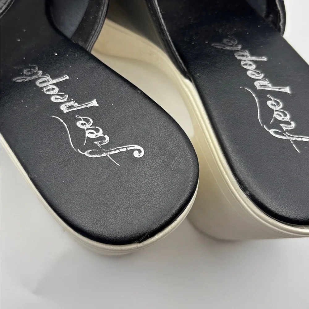 Free People Black and White Platform Mules - 39.5=9
